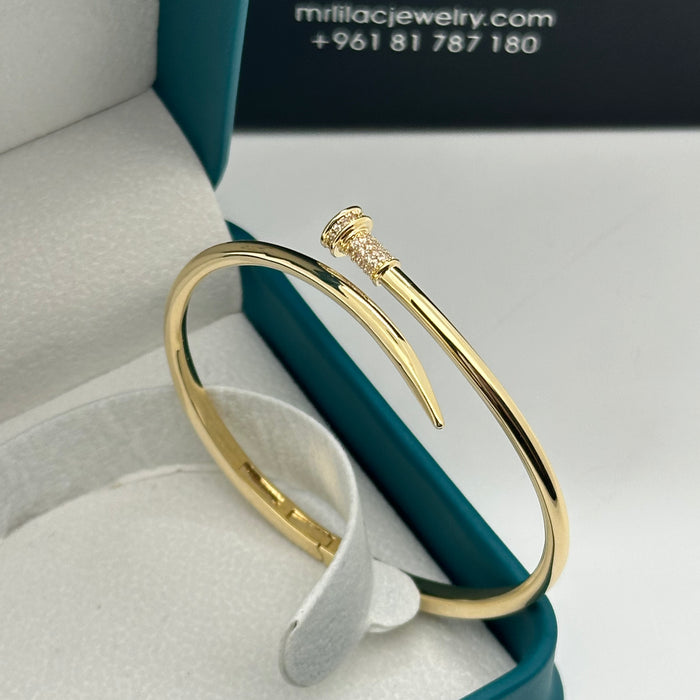 Gold Nail-Head Twist Bangle- Inspired By Cartier