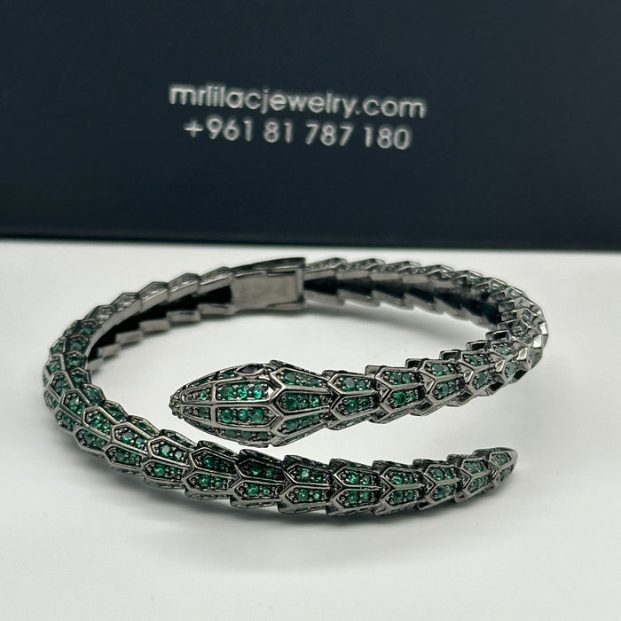 Green Serpent Wrap Bangle - Inspired By Cartier
