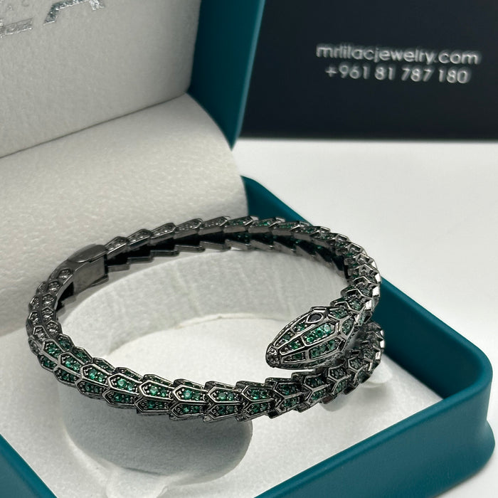 Green Serpent Wrap Bangle - Inspired By Cartier