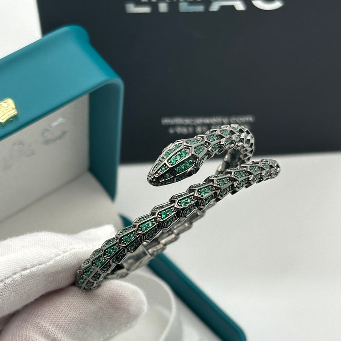 Green Serpent Wrap Bangle - Inspired By Cartier