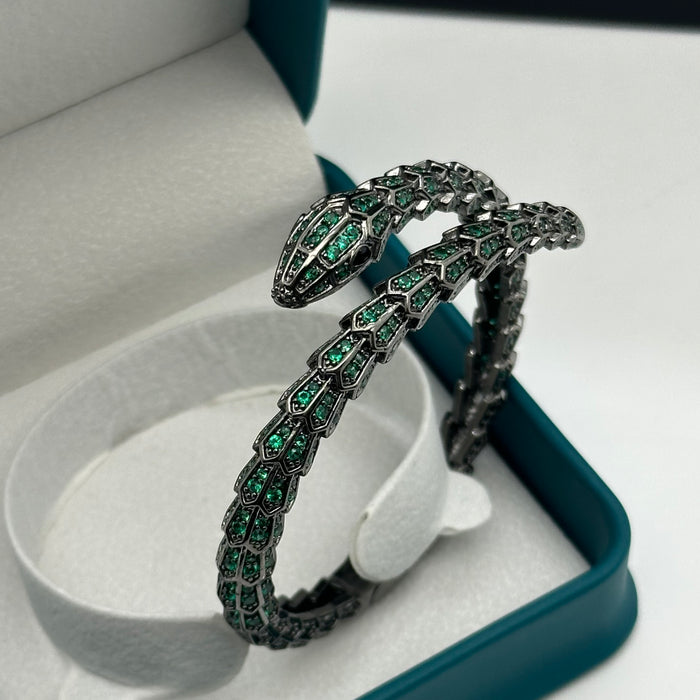 Green Serpent Wrap Bangle - Inspired By Cartier