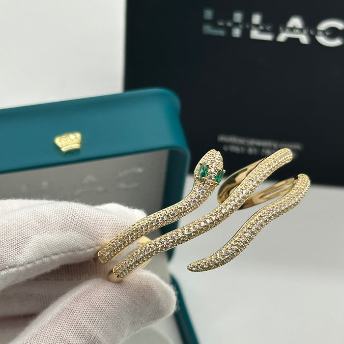 Gold Serpent Double Wrap Bnagle - Inspired By Carier
