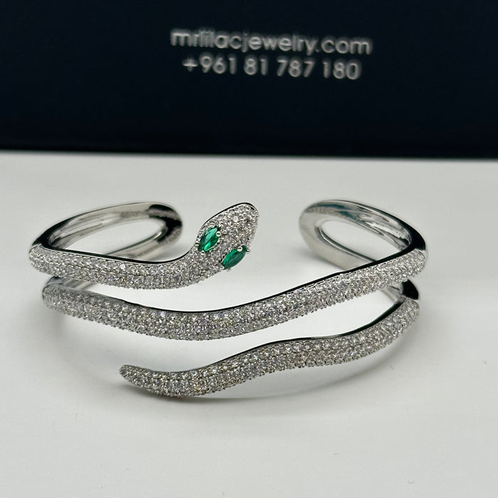 Silver Serpent Wrap Bnagle - Inspired By Carier