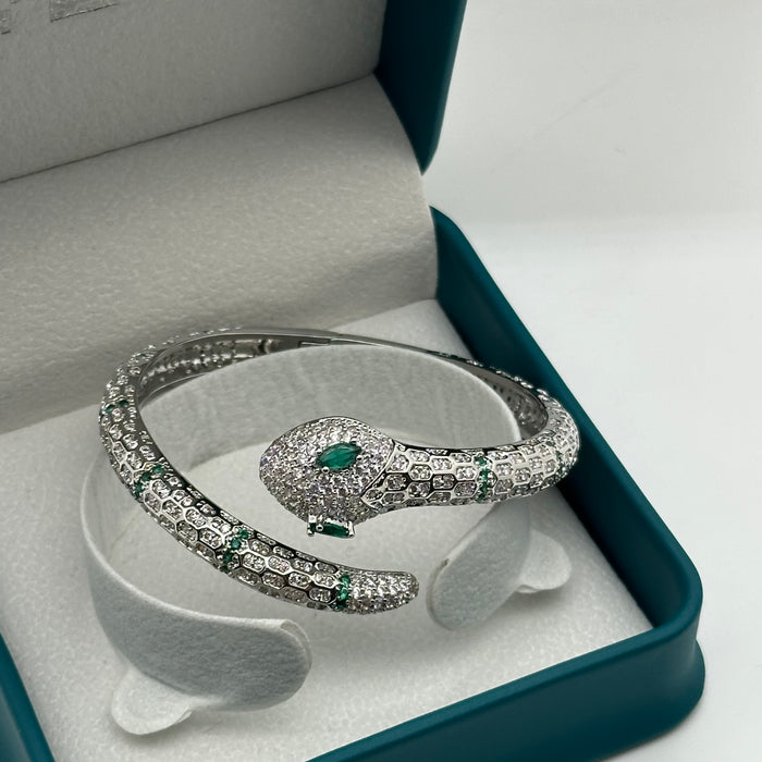 Gold Serpent Double Wrap Bangle - Inspired By Cartier