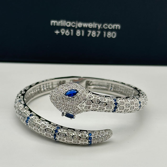 Silver Serpent Double Wrap Bangle - Inspired By