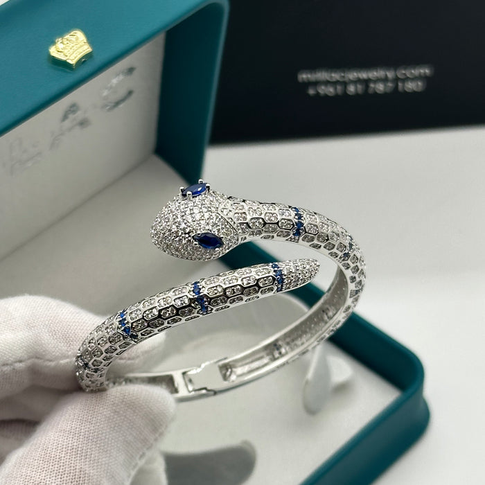 Silver Serpent Double Wrap Bangle - Inspired By