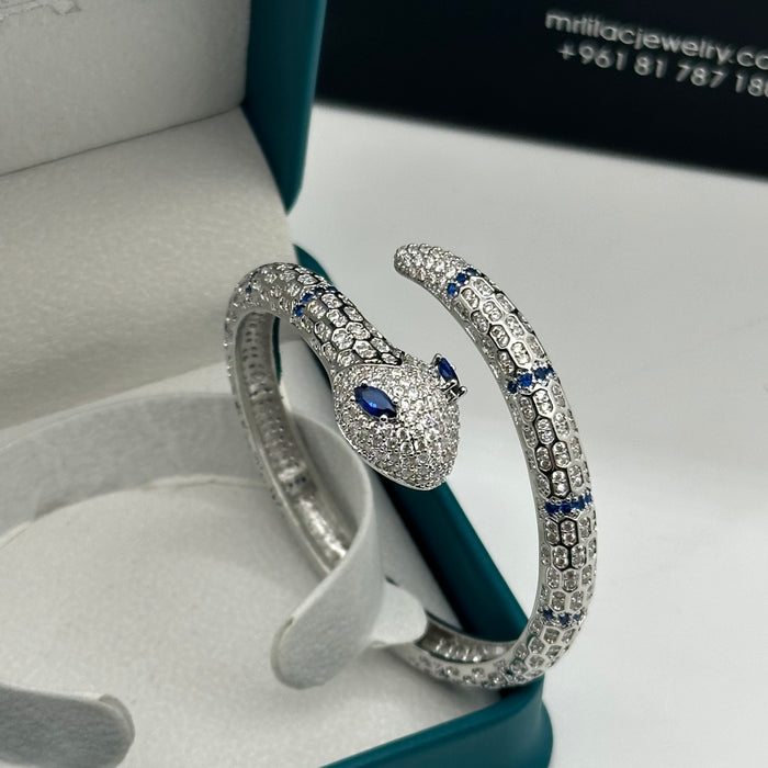 Silver Serpent Double Wrap Bangle - Inspired By
