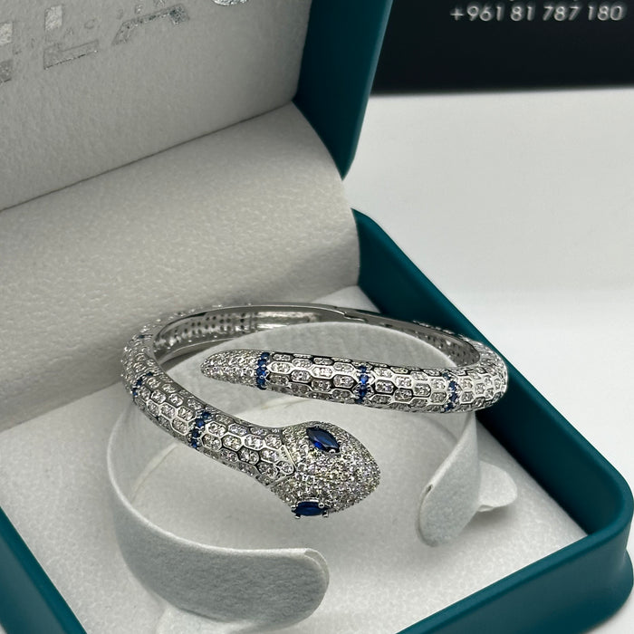 Silver Serpent Double Wrap Bangle - Inspired By