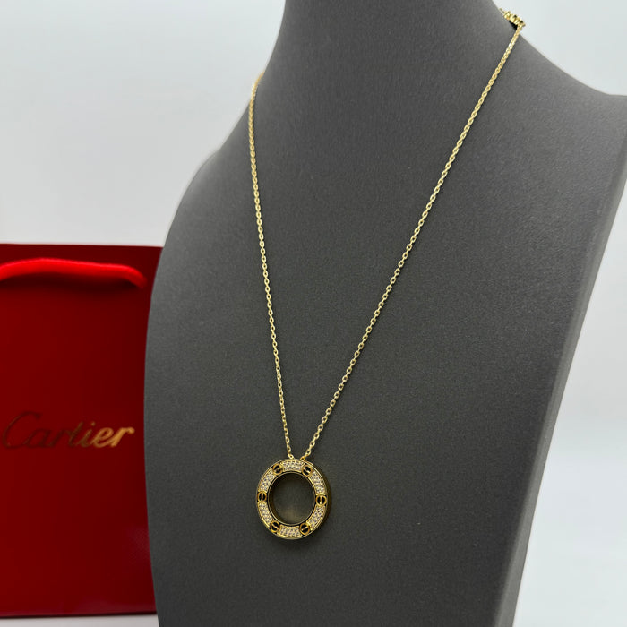 Cartier Love Circle Necklace – Classic Round Pendant (Gold, Silver & Rose Gold)