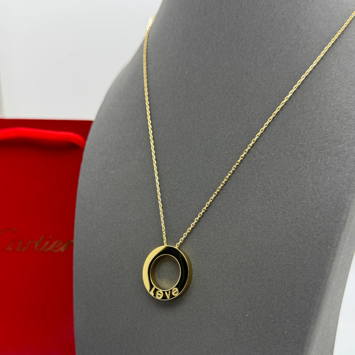 Cartier Love Circle Necklace – Classic Round Pendant (Gold, Silver & Rose Gold)