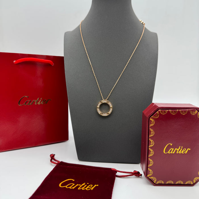 Cartier Love Circle Necklace – Classic Round Pendant (Gold, Silver & Rose Gold)