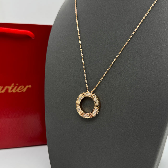 Cartier Love Circle Necklace – Classic Round Pendant (Gold, Silver & Rose Gold)