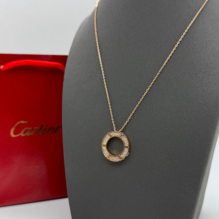 Cartier Love Circle Necklace – Classic Round Pendant (Gold, Silver & Rose Gold)