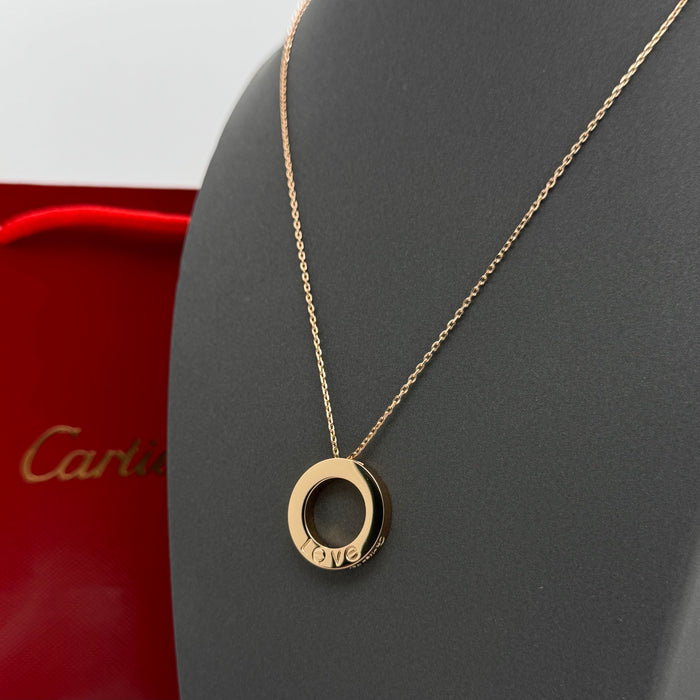 Cartier Love Circle Necklace – Classic Round Pendant (Gold, Silver & Rose Gold)