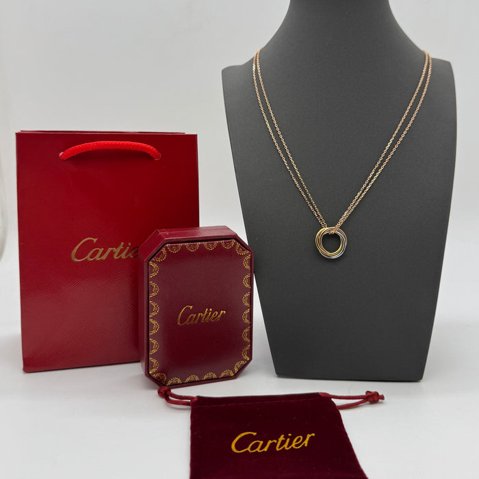 Cartier Trinity de Cartier Double Chain Necklace – Three Interlocking Rings