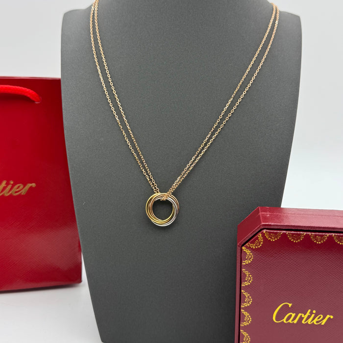 Cartier Trinity de Cartier Double Chain Necklace – Three Interlocking Rings