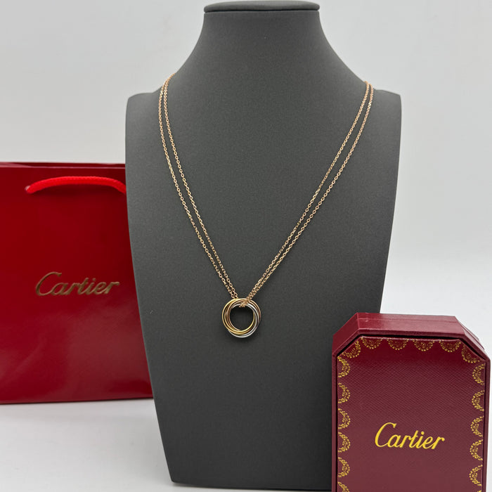 Cartier Trinity de Cartier Double Chain Necklace – Three Interlocking Rings