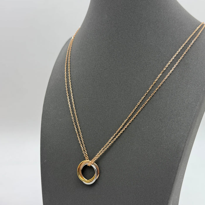 Cartier Trinity de Cartier Double Chain Necklace – Three Interlocking Rings