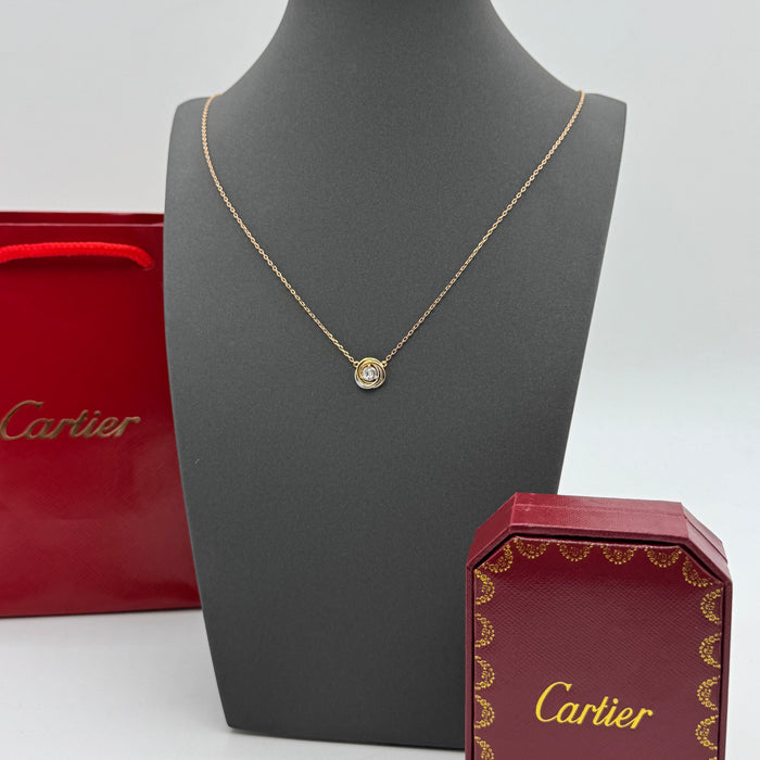 Cartier Trinity Mini Pendant Necklace – Clear & Pink Crystal Variants