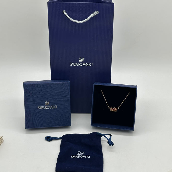 Swarovski Crown Pendant Necklace – Rose Gold Elegance for a Queen - 5529705