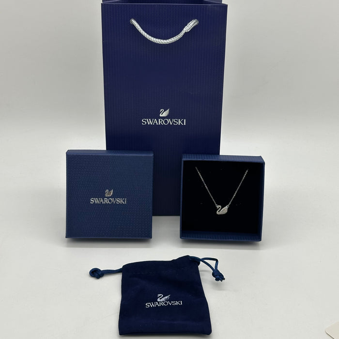 Swarovski Swan Pendant – Small, White Crystals - 5187404