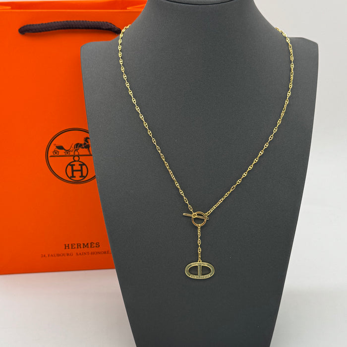 Hermès Chaîne d’Ancre Enchaînée Necklace in Gold