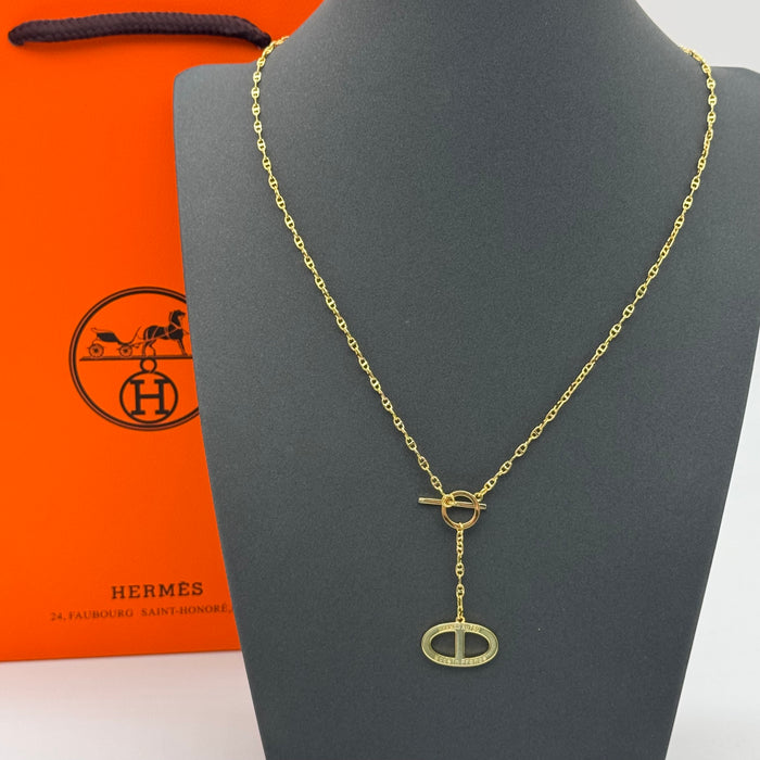 Hermès Chaîne d’Ancre Enchaînée Necklace in Gold