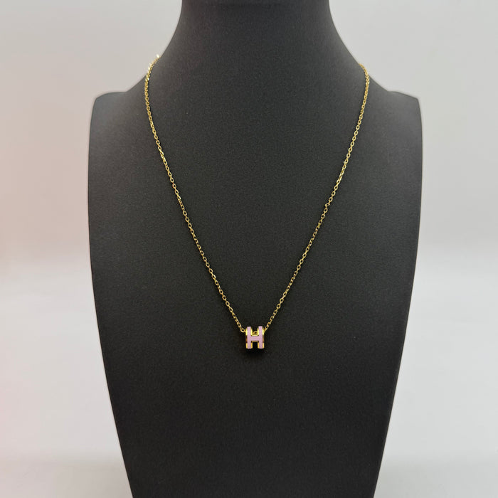 Hermès Mini Pop H Enamel Necklace — Gold