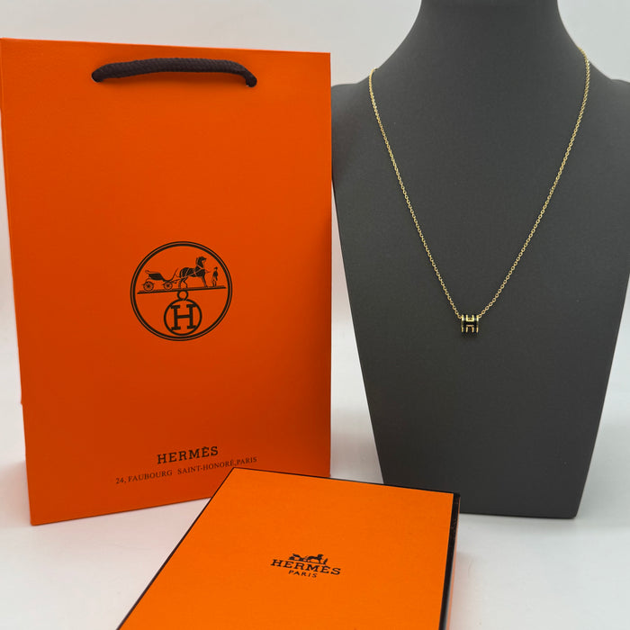 Hermès Mini Pop H Enamel Necklace — Gold