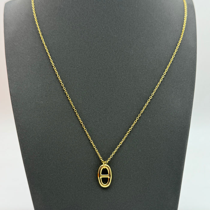 Hermès “H” Diamond Pavé Pendant Necklace —  Gold-Rose Gold & Silver