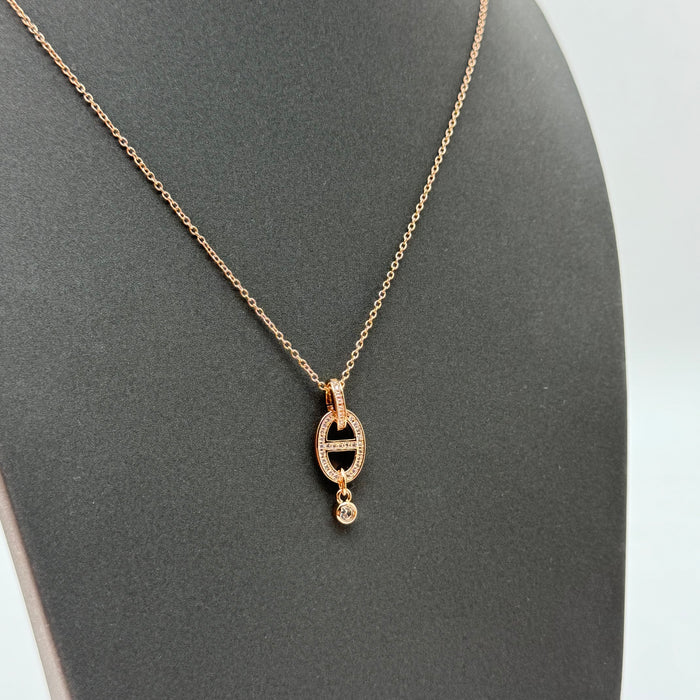 Hermès Chaîne d’Ancre Diamond Drop Necklace — Gold, Silver & Rose Gold