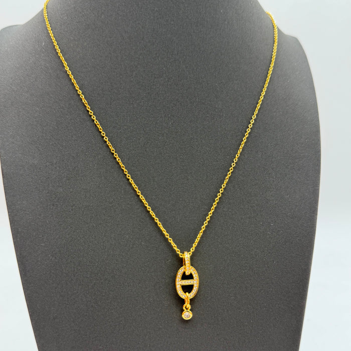 Hermès Chaîne d’Ancre Diamond Drop Necklace — Gold, Silver & Rose Gold