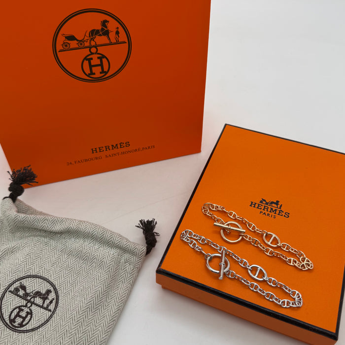 Hermès Chaine d’Ancre Toggle Bracelet — Rose Gold& Silver