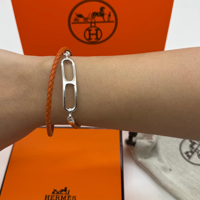 Hermès Chaine d’Ancre Leather Bracelet — Pink, Red, Black & Orange
