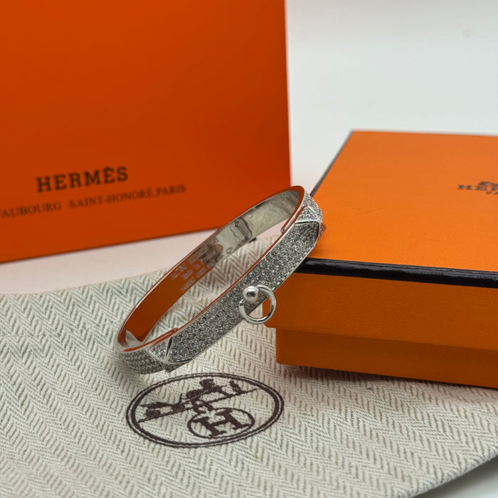 Hermès Kelly Diamond Pave Bracelet — Gold, Silver & Rose Gold
