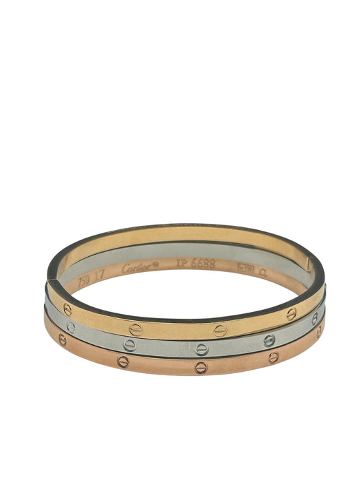 Cartier Just Un Clou Medium Bracelet Silver-Gold-Rose Gold Set