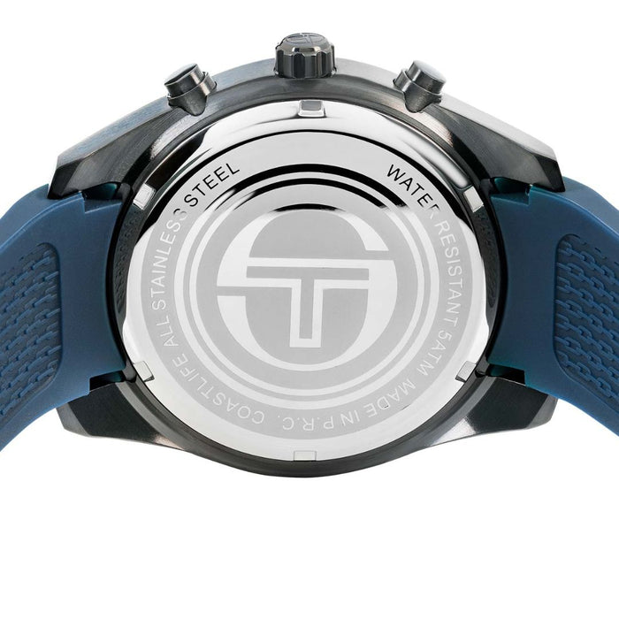 Sergio Tacchini Chronograph Watch – Blue Dial & Silicone Strap