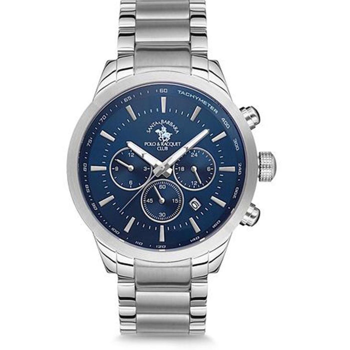 Santa Barbara Polo & Racquet Club Men's Chronograph Watch – Silver & Blue