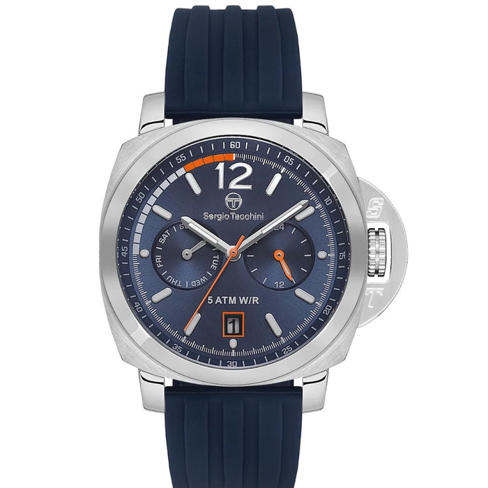 Sergio Tacchini Multifunction Watch – Blue Dial & Silicone Strap