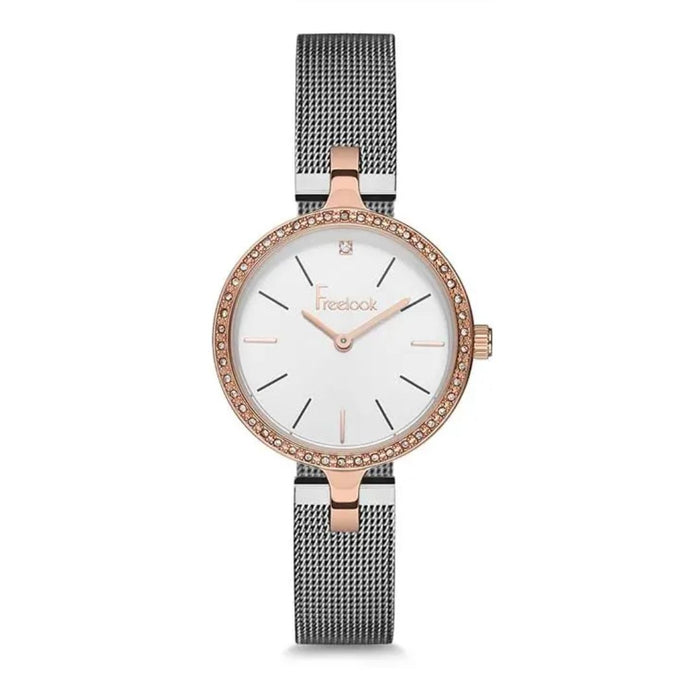 Freelook Rose Gold Crystal Mesh Watch – Elegant Minimalist Design