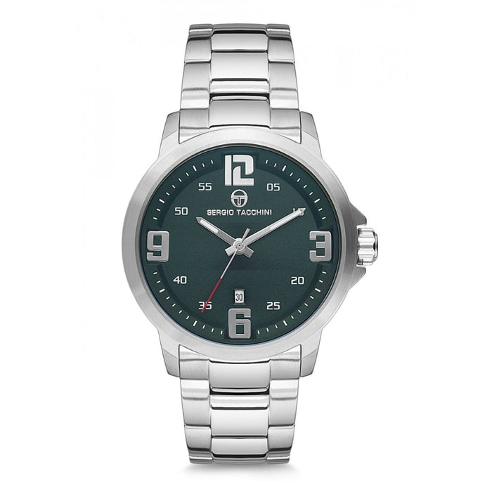 Sergio Tacchini Classic Watch – Green Dial with Silver Stainless Steel Bracelet
