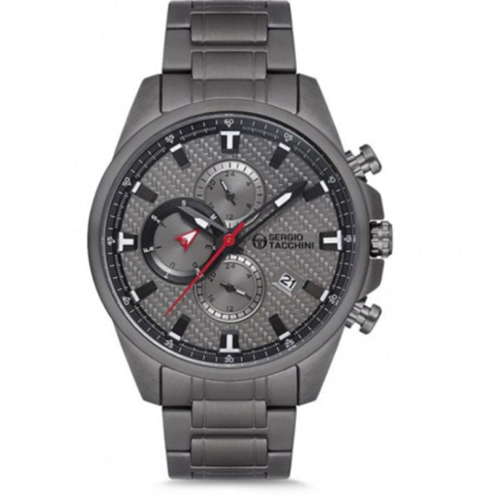 Sergio Tacchini Chronograph Watch – Gunmetal Steel with Textured Dial